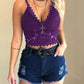 Women Floral Lace Lace Longline Bra Crop Top