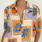 Printed Short Sleeve Shirt & Elastic Waist Shorts Set