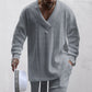 💥Arrived Today-SAVE60%💥Men's 2-Piece V-Neck Baggy Sweatshirt & Joggers Set