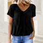 🎁🌹Mother's Day Promotion 🎁Hot Sale 50% OFF⏳Women's Casual Pleated V-Neck Short-Sleeve Top