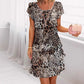 🎁 Limited Sale 49% OFF 🔥Versatile Stylish Leopard Colorful Print Sequin Dress