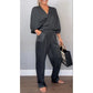 🔥Factory Direct Sales💃Women's mercerized cotton V-neck 2-piece suit