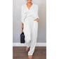 🔥Factory Direct Sales💃Women's mercerized cotton V-neck 2-piece suit
