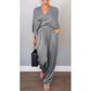 🔥Factory Direct Sales💃Women's mercerized cotton V-neck 2-piece suit