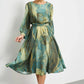 ⏰Limited Time Offer 50% OFF🌷Women's Long Sleeve Fashion Printed Waist Dresses