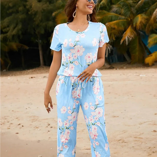 🎉Hot Sale 49% OFF⏳Women's Printed Top & Pants Sleepwear Set