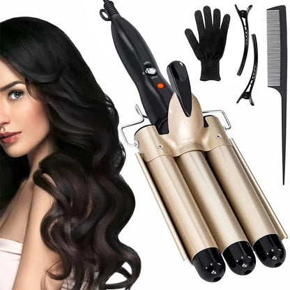 🥳2026 HOT SALE🥳💞50K+ SOLD!⏳✨3-Barrel Curling Iron with Adjustable Temperature