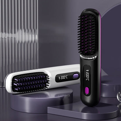 🔥Hot Sale🎁Wireless Ceramic Heating Hair Straightening Comb