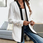 Women's Stylish Color Blocking Open Front Coat