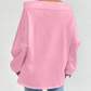 Women's Off-Shoulder Sweatshirt with Drawstring Collar