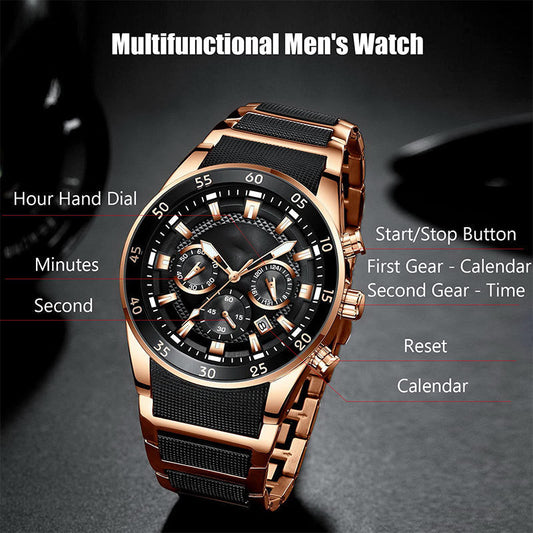 🎁🎄Christmas Sale 50% OFF!🔥Men's Waterproof Multifunctional Quartz Watch