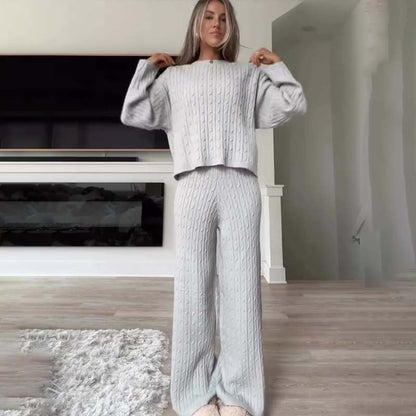 🧥Last day of the big sale £32.99🔥🔥Women's Knit Pullover & Wide Leg Pants Sweater 2-Piece Set