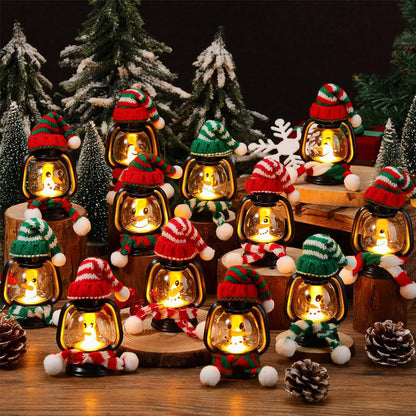 🎅Early Christmas Sale 50% OFF🎄Christmas Decoration Mini Snowman Lantern with Hats and Scarves
