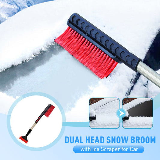 🔥HOT SALE🔥Dual Head Snow Broom with Ice Scraper for Car