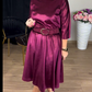 🔥NEW ARRIVAL LIMITED TIME OFFER🔥Women's 3/4 Sleeve Round-Neck Satin Midi Dress