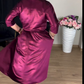 🔥NEW ARRIVAL LIMITED TIME OFFER🔥Women's 3/4 Sleeve Round-Neck Satin Midi Dress
