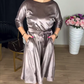 🔥NEW ARRIVAL LIMITED TIME OFFER🔥Women's 3/4 Sleeve Round-Neck Satin Midi Dress