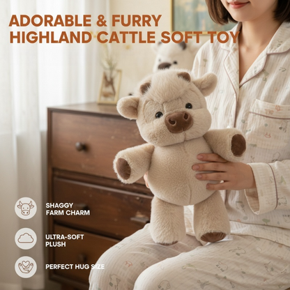 🏆50K+ SOLD! 💥50% OFF!🎁🎁Adorable & Furry Highland Cattle Soft Toy