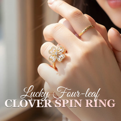 🎁 Special Offer – 50% Slash ⏰Lucky Four-leaf Clover Spin Ring