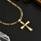 ✝️ 50% OFF! ✨ Gold Crucifix Necklace – Detailed INRI Motif, Adjustable Figaro Chain & Sparkling Finish 💛