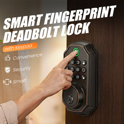 📢📢60%  OFF !! ⏰Smart Fingerprint Deadbolt Lock with Keypad