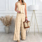 ✨2026 New Arrival 50%OFF🎉🎉Elegant Hollow-Out Sleeveless Blouse & Trousers Suit