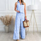 ✨2026 New Arrival 50%OFF🎉🎉Elegant Hollow-Out Sleeveless Blouse & Trousers Suit
