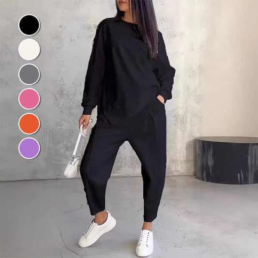 ✨NEW ARRIVAL LIMITED TIME OFF🥰Women Long-Sleeve Irregular Hem Sweatshirts & Pants Set