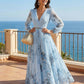 🎉New Arrival 50%OFF✨🎉Elegant V-Neck Floral Pleated Maxi Dress
