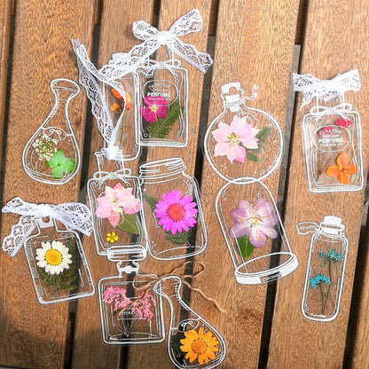 🦋 FLASH SALE: 50% OFF! Clear Dried-Flower Bookmarks with FREE Lace Ribbon ✨