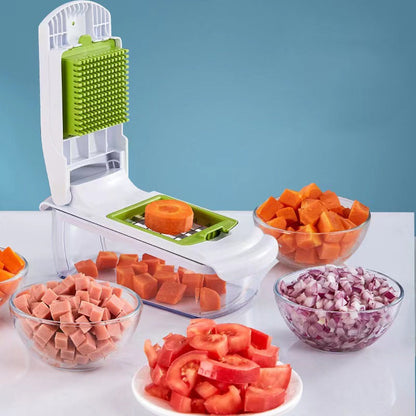 💎 Multi-Functional Vegetable Slicer Set！💎 7 Interchangeable Blades, Dishwasher Safe & Food-Grade Stainless Steel for Quick Meal Prep✨