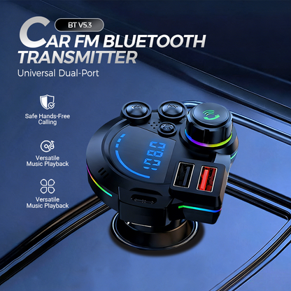 📻 49% OFF NOW! 🚗 Universal Dual-Port Car FM Bluetooth Transmitter – Wireless Music, Hands-Free Calling & Dual USB Charger 🔌