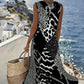 🎁New arrival 50% OFF💥Patchwork Leopard Print Sleeveless Long Dress