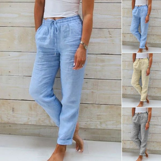 🥳2026 HOT SALE🥳💞50K+ SOLD!👖🌸 50% OFF! Cotton Linen Wide Leg Pants – Breathable & soft for summer. Elastic drawstring waist, easy on/off. Relaxed fit flatters every leg. 🌿✨