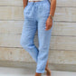 🥳2026 HOT SALE🥳💞50K+ SOLD!👖🌸 50% OFF! Cotton Linen Wide Leg Pants – Breathable & soft for summer. Elastic drawstring waist, easy on/off. Relaxed fit flatters every leg. 🌿✨