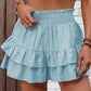 🌸Summer Sale 50% off🎉Solid Color Stretch Waist Layered Short Skirt