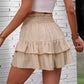 🌸Summer Sale 50% off🎉Solid Color Stretch Waist Layered Short Skirt