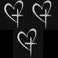 🔥BUY 1 GET 1 FREE🔥 Glitter Heart Cross Car Decal Sticker