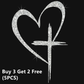 🔥BUY 1 GET 1 FREE🔥 Glitter Heart Cross Car Decal Sticker