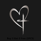 🔥BUY 1 GET 1 FREE🔥 Glitter Heart Cross Car Decal Sticker