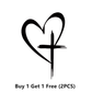 🔥BUY 1 GET 1 FREE🔥 Glitter Heart Cross Car Decal Sticker