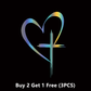 🔥BUY 1 GET 1 FREE🔥 Glitter Heart Cross Car Decal Sticker
