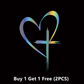 🔥BUY 1 GET 1 FREE🔥 Glitter Heart Cross Car Decal Sticker