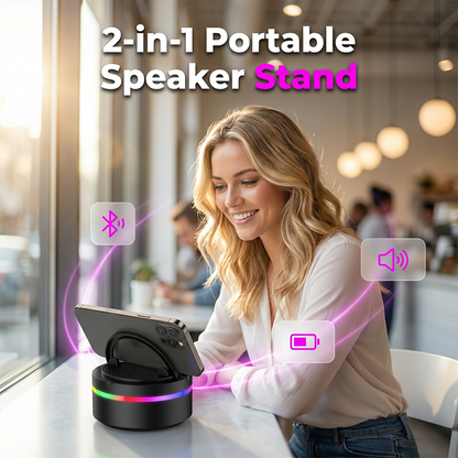 ⏳Limited-time 50% OFF!!❤️Portable Bluetooth Speaker with RGB Lights & Phone Stand