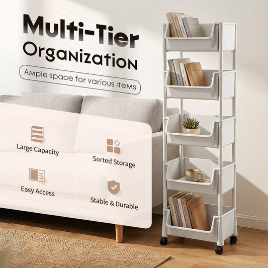 🔥2026 HOT SALE 50% OFF🏆🎉Multi-Tier Rolling Storage Cart for Narrow Spaces