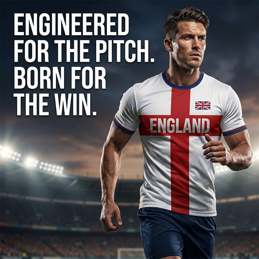 ⚽️50% OFF England Football Tee – Red Cross & Flag Graphic, Athletic Fit, Breathable for  2026 🏆⚽