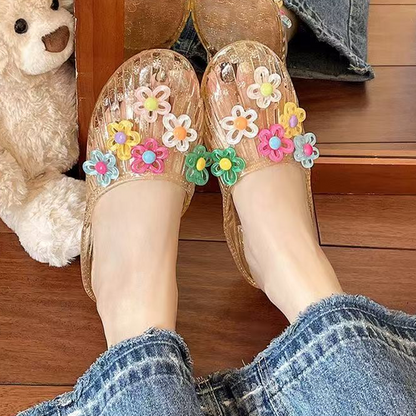 🌸NEW ARRIVAL 50% OFF😍Women's Transparent Glitter Closed Toe Slippers