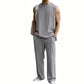🎉Limited Sale🎉Men's Ribbed Sleeveless Tank Top & Pants 2-Piece Set