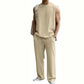 🎉Limited Sale🎉Men's Ribbed Sleeveless Tank Top & Pants 2-Piece Set