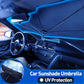🔥Car Windshield Sun Shade Umbrella - Foldable Car Umbrella Sunshade Cover UV Block Car Front Window (Heat Insulation Protection) for Auto Windshield Covers Most Cars